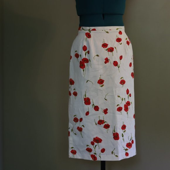 Collin Creek | Poppy Print Pencil Midi Skirt - Picture 6 of 8